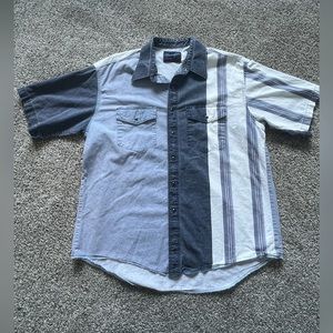 Vintage Denim Wrangler X-Long Tails size 17 1/2 short sleeve western shirt
